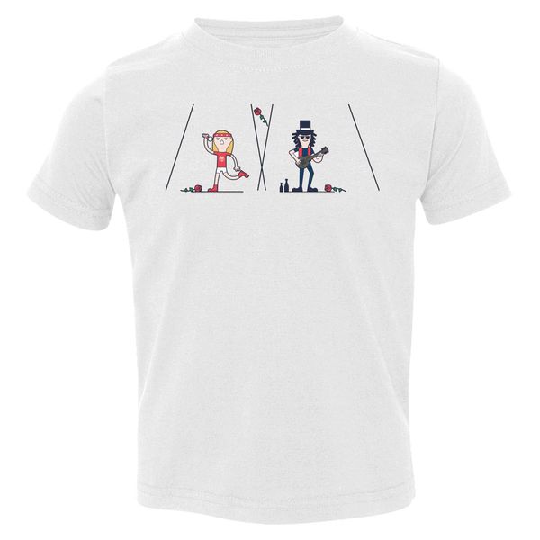Guns N Roses Axl And Slash Cartoon Toddler T-Shirt White / 3T