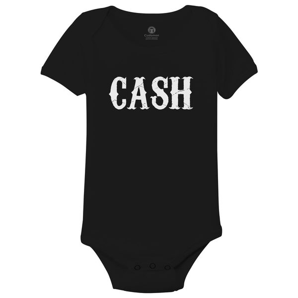 Johnny Cash Baby Onesies Black / 6M