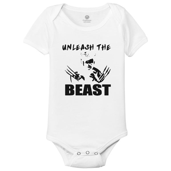 Beast Mode Wolverine Baby Onesies White / 6M