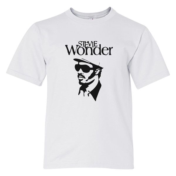 Stevie Wonder Youth T-Shirt White / S