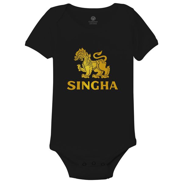 Singha Logo Baby Onesies Black / 6M