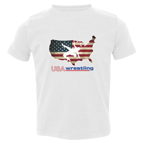 Usa Wrestling Toddler T-Shirt White / 3T
