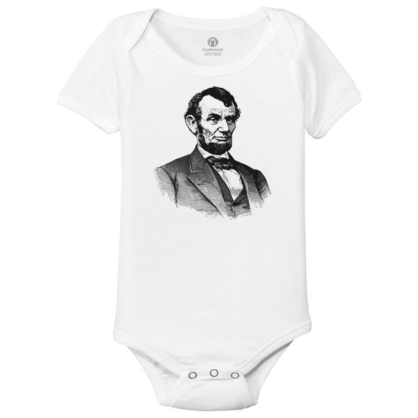 Abraham Lincoln Baby Onesies White / 6M