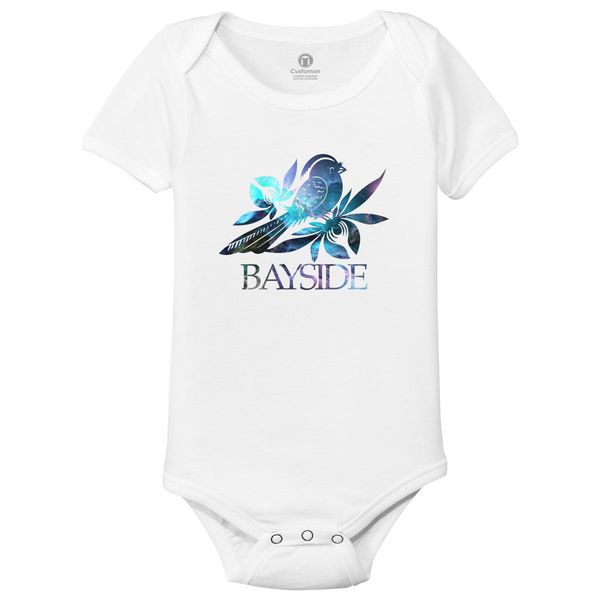Bayside Band Logo Galaxy Baby Onesies White / 6M