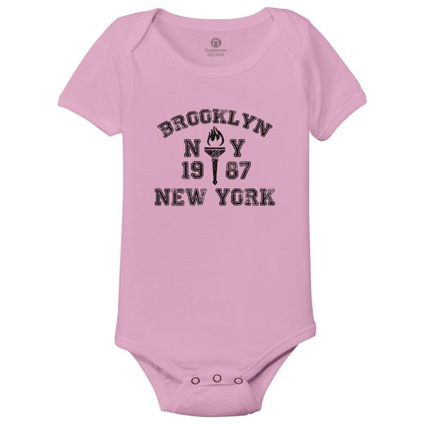 Brooklyn-New-York Baby Onesies Light Pink / 6M