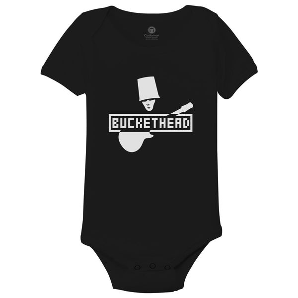 Buckethead Logo Baby Onesies Black / 6M