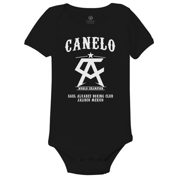 Canelo Alvarez Baby Onesies Black / 6M