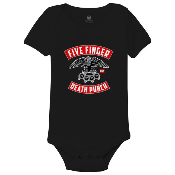Five Finger Death Punch Baby Onesies Black / 6M