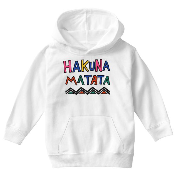 Hakuna Matata Cute Design Kids Hoodie White / S