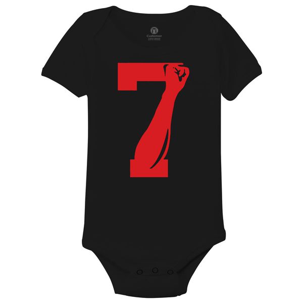 Colin Kaepernick Number 7 Baby Onesies Black / 6M