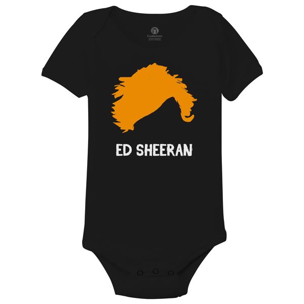 Ed Sheeran Hair Baby Onesies Black / 6M