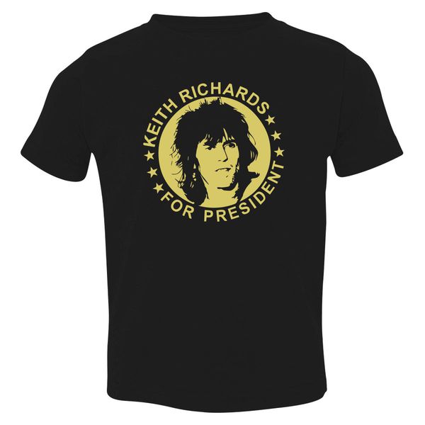 Keith Richards For President Toddler T-Shirt Black / 3T