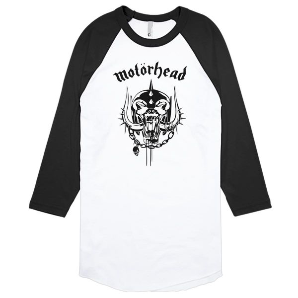 Motorhead Logo Baseball T-Shirt White Black / S