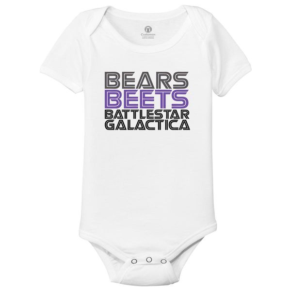 Bears, Beets, Battlestar Galactica Baby Onesies White / 6M