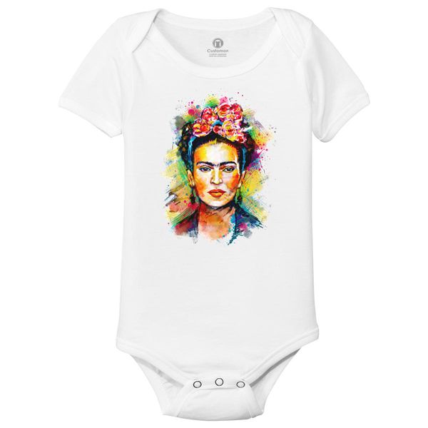 Frida Kahlo Baby Onesies White / 6M