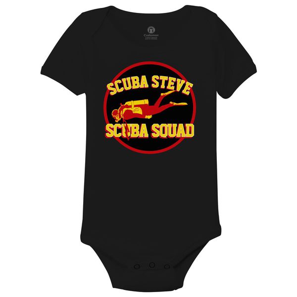 Scuba Steve Scuba Squad Baby Onesies Black / 6M