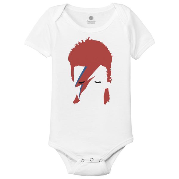 David Bowie Baby Onesies White / 6M