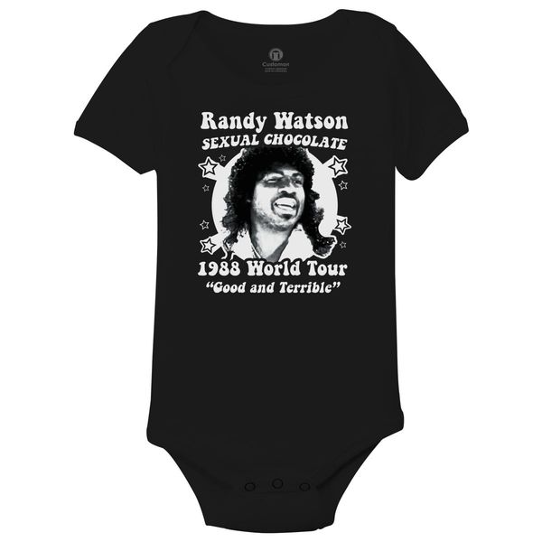 Sexual Chocolate Mr Randy Watson World Tour 88 Baby Onesies Black / 6M
