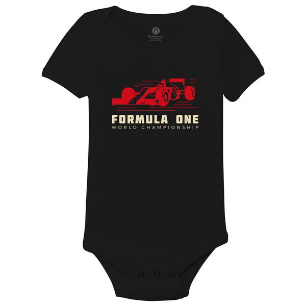 Formula 1 Racing Car Baby Onesies Black / 6M