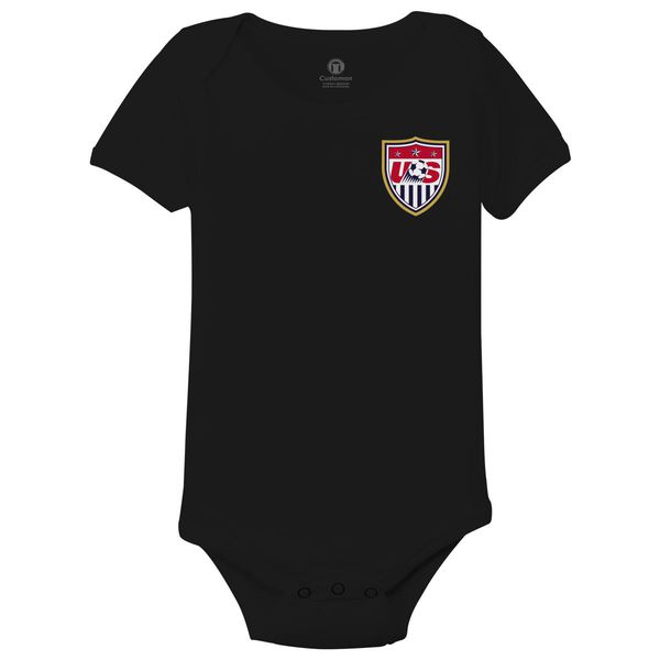 Usa Soccer Logo Baby Onesies Black / 6M