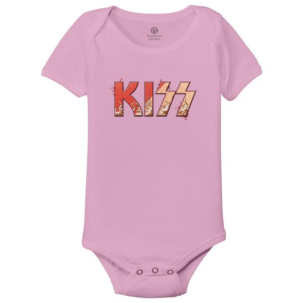 Kiss Rock Band Baby Onesies Light Pink / 6M