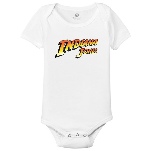 Indiana Jones Logo Baby Onesies White / 6M