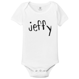 Sml Jeffy Baby Onesies White / 6M