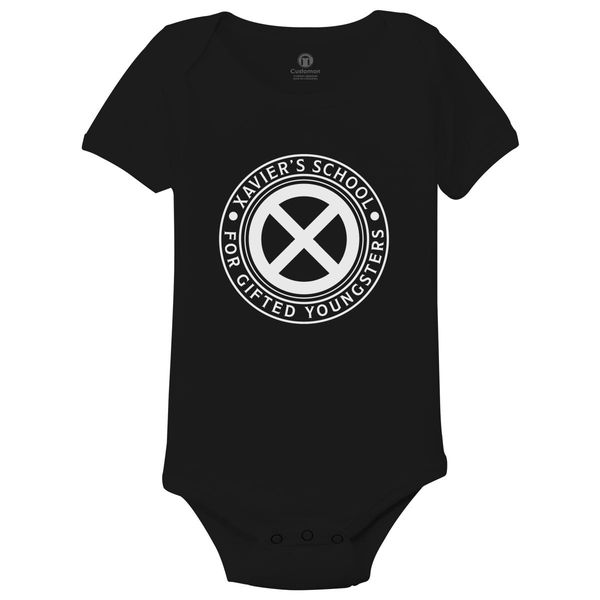 Xavier's School For Gifted Youngsters Baby Onesies Black / 6M