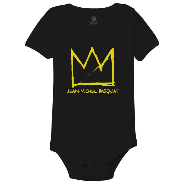 Basquiat Crown Baby Onesies Black / 6M