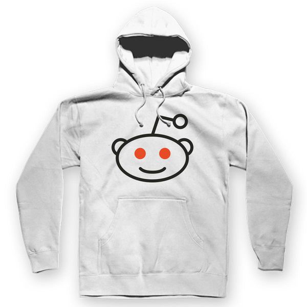 Reddit Face Logo Unisex Hoodie White / S