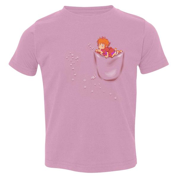 Ponyo Pocket Toddler T-Shirt Light Pink / 3T