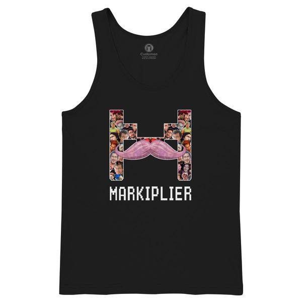 Markiplier-Logo-Collage Men's Tank Top Black / S