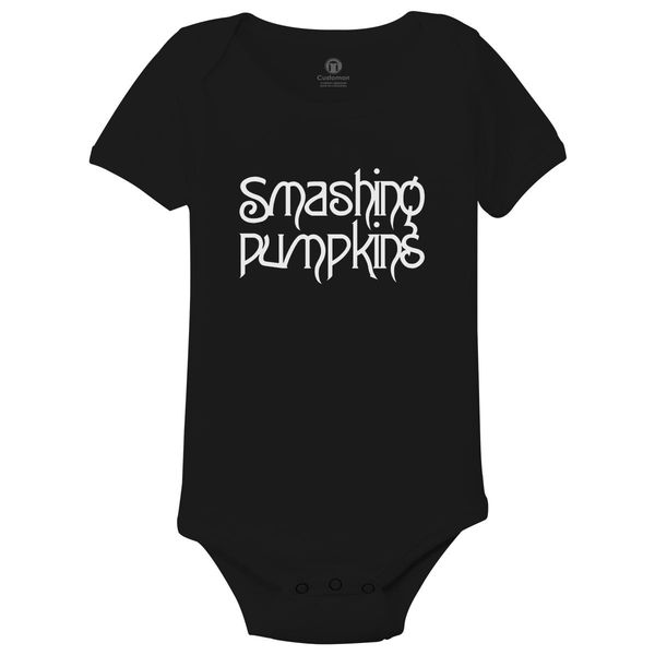 The Smashing Pumpkins Logo Baby Onesies Black / 6M