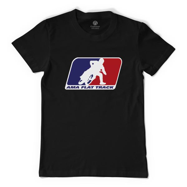 Ama Flat Track Logo Men's T-Shirt Black / S