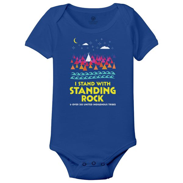 Stand With Standing Rock Baby Onesies Blue / 6M