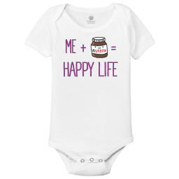 Me Nutella = Happy Life Baby Onesies White / 6M