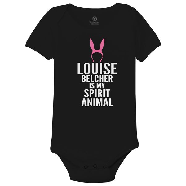Louise Belcher Is My Spirit Animal Baby Onesies Black / 6M