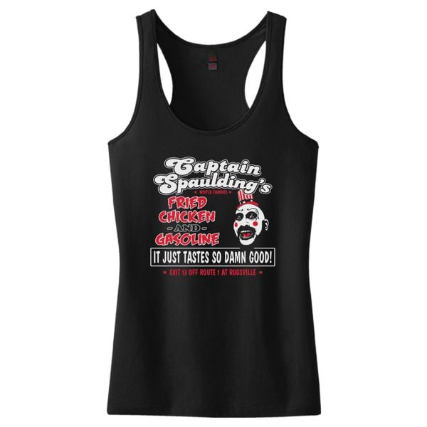 Captain Spaulding's Fried Chicken And Gasoline Women's Racerback Tank Top Black / S