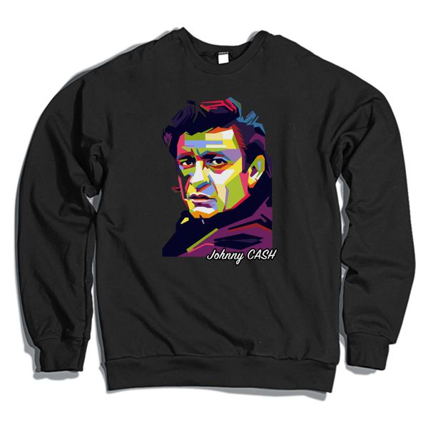 Johnny Cash Crewneck Sweatshirt Black / S