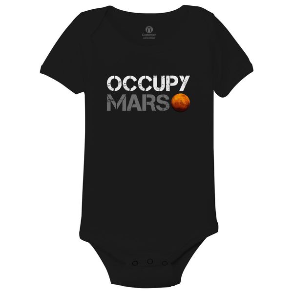 Occupy Mars - Elon Musk Baby Onesies Black / 6M