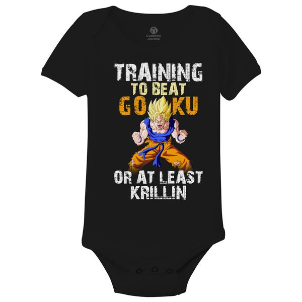 Goku Training Baby Onesies Black / 6M