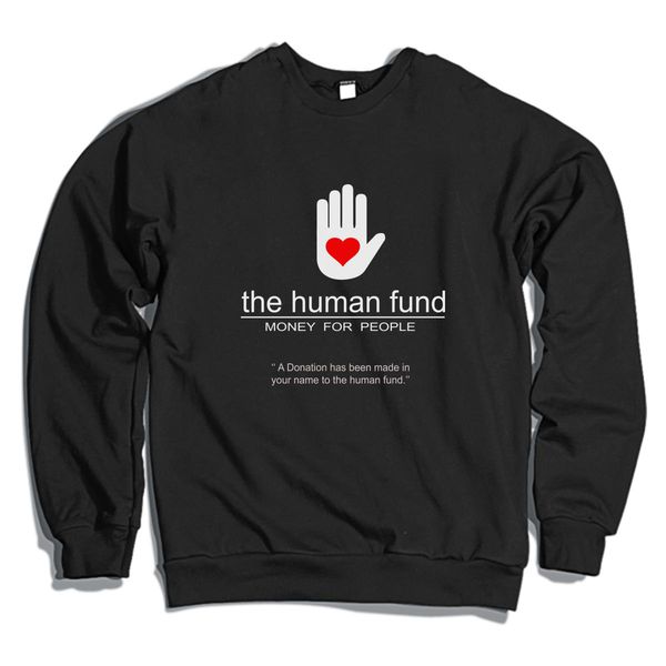 Seinfeld The Human Fund Crewneck Sweatshirt Black / S
