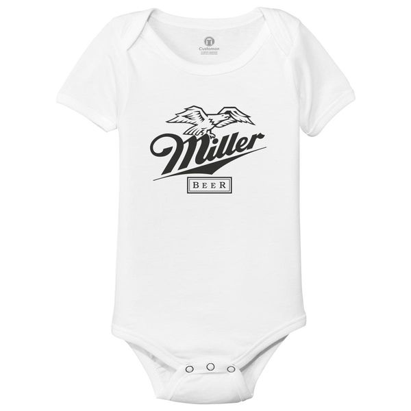 Miller Beer Baby Onesies White / 6M