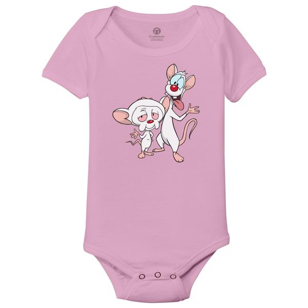 Pinky And The Brain Baby Onesies Light Pink / 6M