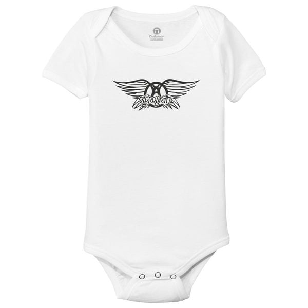 Aerosmith Legend Rock Stars Logo Baby Onesies White / 6M
