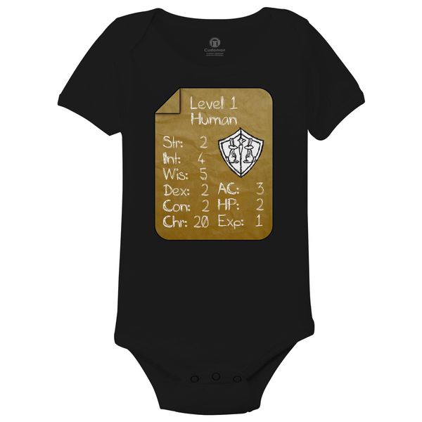 Level 1 Human - Only For Nerd Babies Baby Onesies Black / 6M