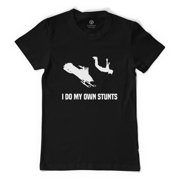 I Do My Own Stunts Snowmobile Women's T-Shirt Black / S