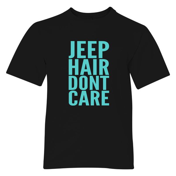 Jeep Hair Don'T Care Youth T-Shirt Black / S