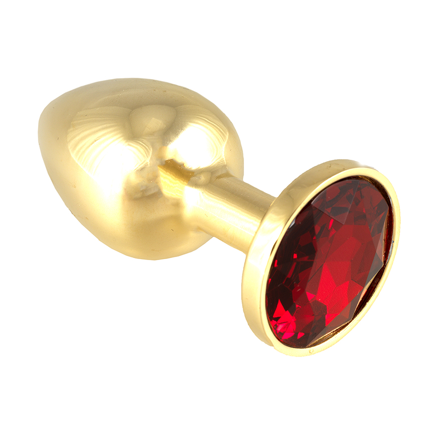 Gold Butt Plug With Rose Crystal