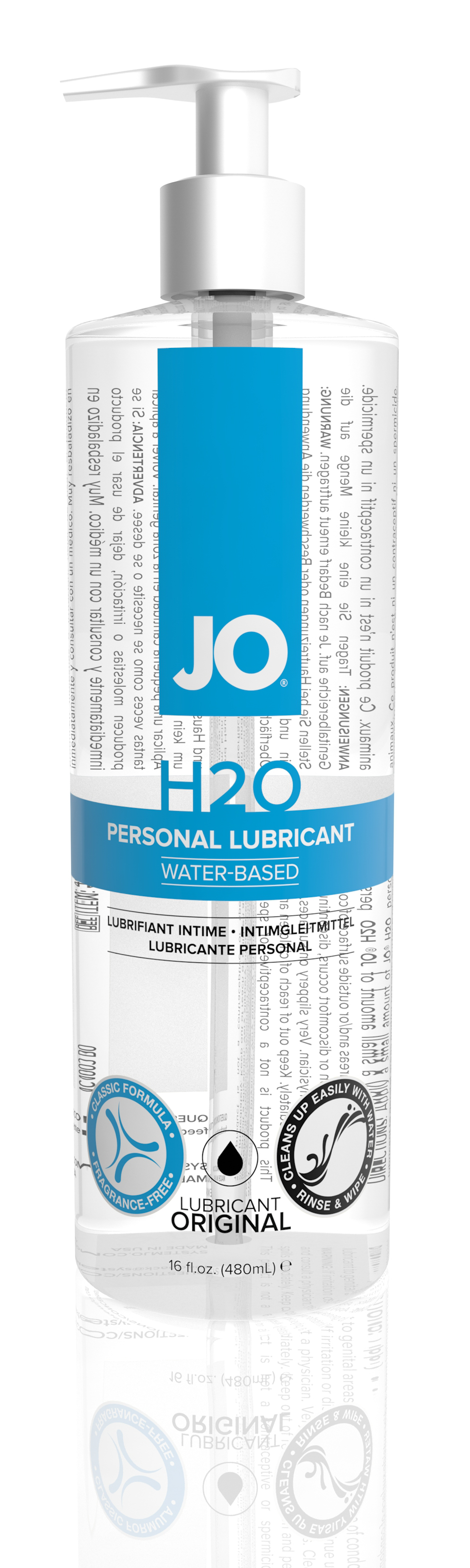 Jo H2O Water-Based Lubricant - 16 Fl. Oz. / 480 ml